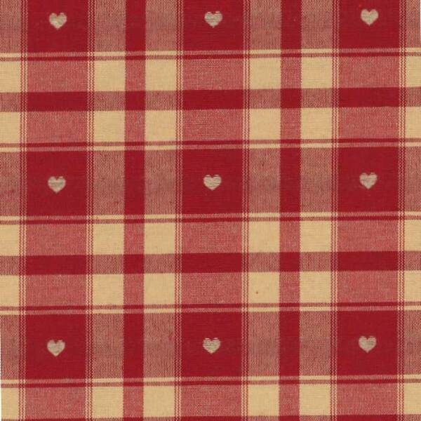 I Ricami del Cuore Linea Tessuti 1 Mt. Tessuto Quadri, Cuori Ecru – TS45314