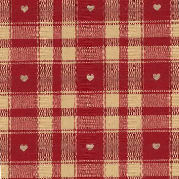 I Ricami del Cuore Linea Tessuti 1 Mt. Tessuto Quadri, Cuori Ecru – TS45314